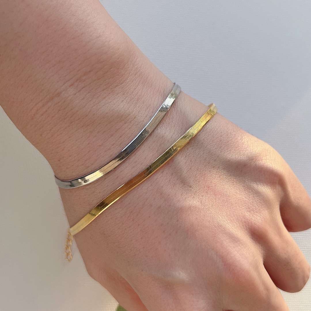 [Kincade Jewelery]Flat Snake Bone Chain Blade Necklace