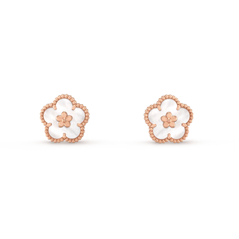 [Kincade Jewelery]LUCKY PINK GOLD WHITE MOP EARRINGS