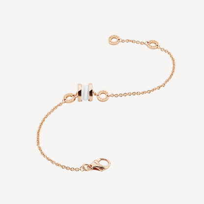 [Kincade Jewelery]ZERO 1 SOFT PINK GOLD AND WHITE CERAMIC BRACELET