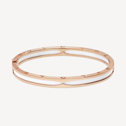 [Kincade Jewelery]ZERO 1 PINK GOLD WITH WHITE CERAMIC BRACELET