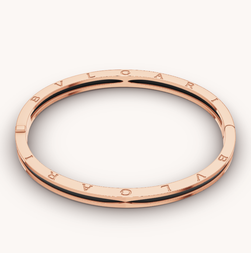 [Kincade Jewelery]ZERO 1 PINK GOLD WITH BLACK CERAMIC BRACELET
