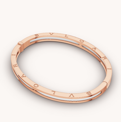 [Kincade Jewelery]ZERO 1 PINK GOLD WITH WHITE CERAMIC BRACELET