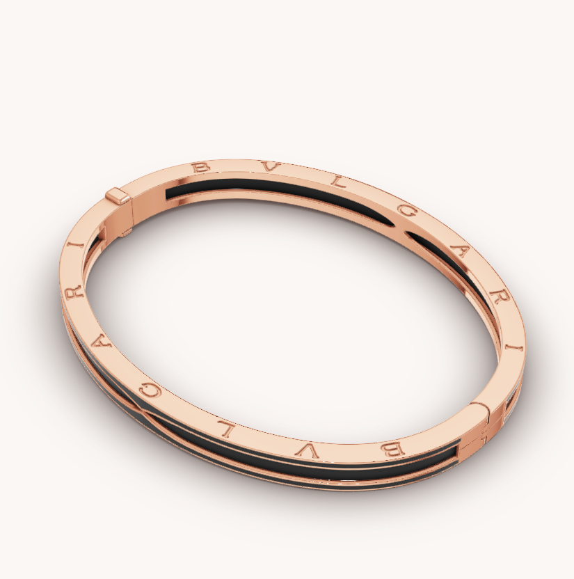 [Kincade Jewelery]ZERO 1 PINK GOLD WITH MATTE BLACK CERAMIC BRACELET