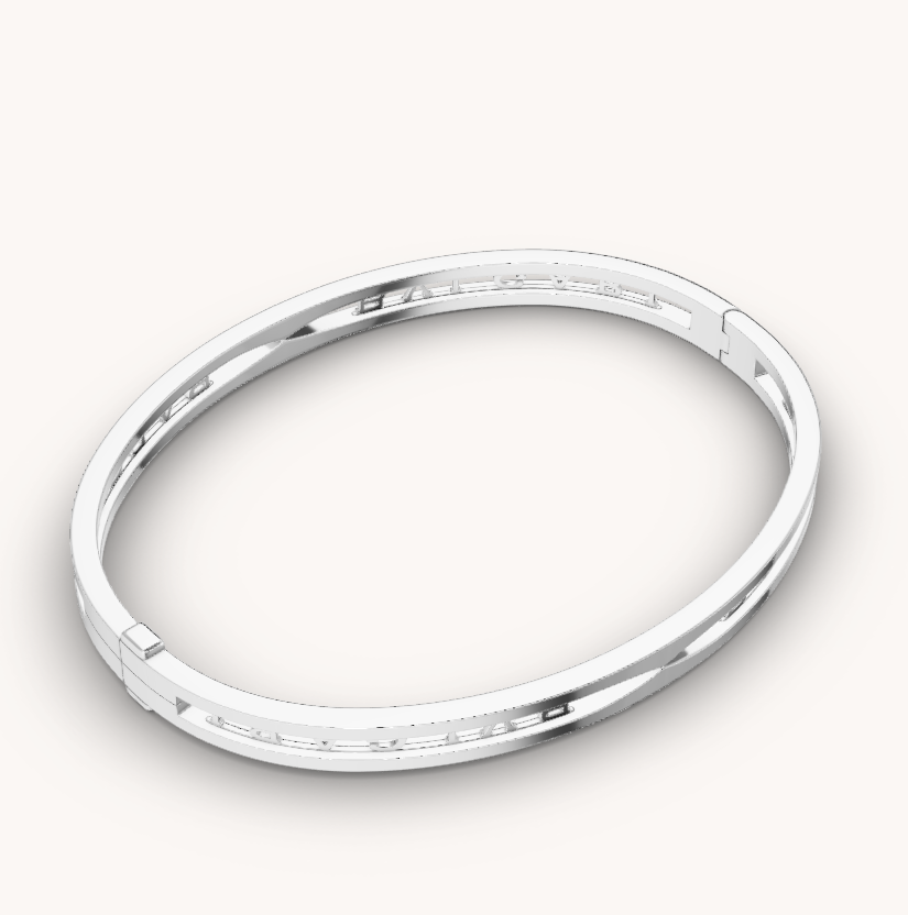 [Kincade Jewelery]ZERO 1 SPIRAL LOGO SILVER BRACELET