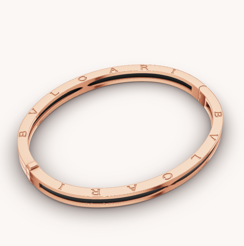 [Kincade Jewelery]ZERO 1 PINK GOLD WITH BLACK CERAMIC BRACELET