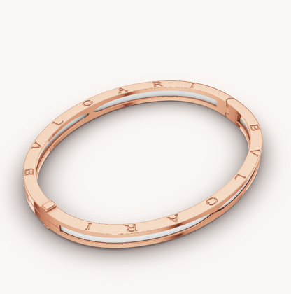 [Kincade Jewelery]ZERO 1 PINK GOLD WITH WHITE CERAMIC BRACELET