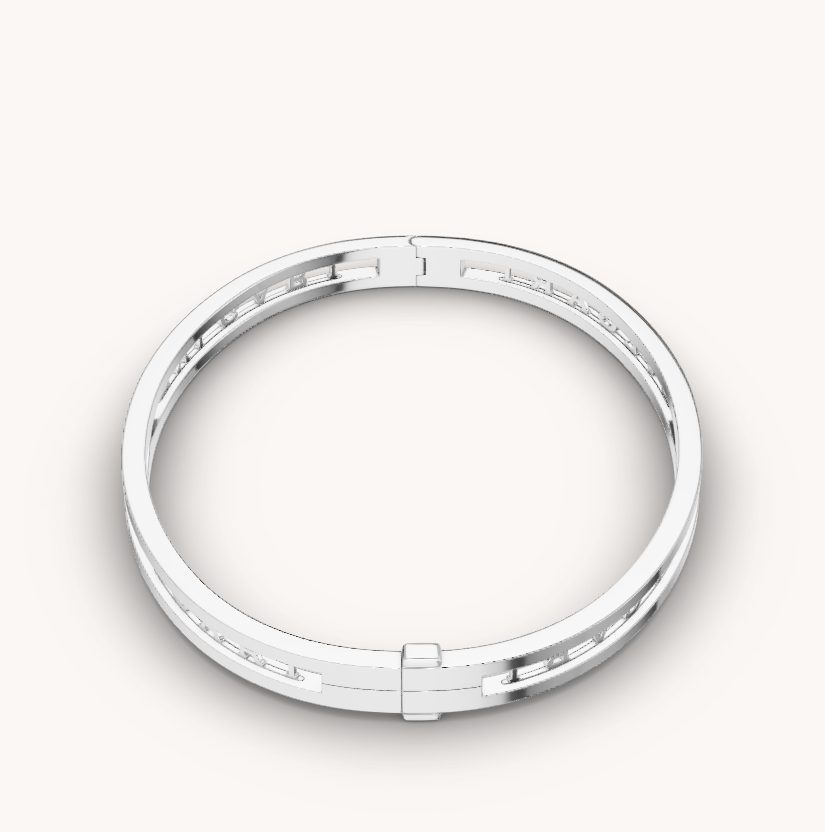 [Kincade Jewelery]ZERO 1 SPIRAL LOGO SILVER BRACELET