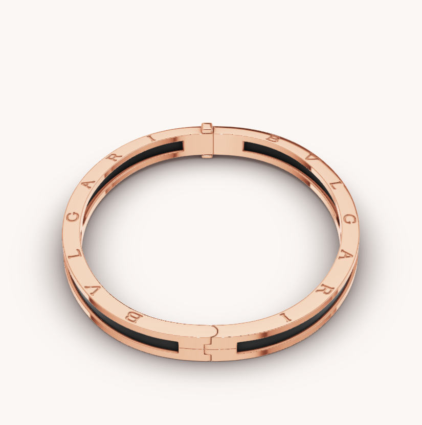 [Kincade Jewelery]ZERO 1 PINK GOLD WITH BLACK CERAMIC BRACELET