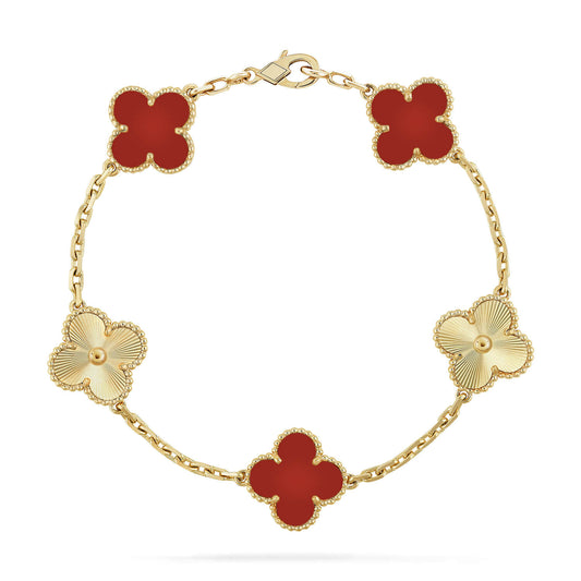 [Kincade Jewelery]Kincade  5 MOTIFS CARNELIAN GOLD BRACELET