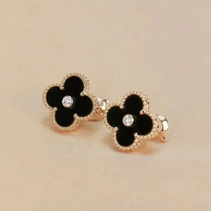 [Kincade Jewelery]Kincade MEDIUM 1 MOTIFS ONYX DIAMOND EARRINGS