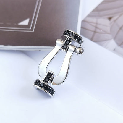 [Kincade Jewelery]FORCE LARGE HORSESHOE BLACK DIAMOND BRACELET SILVER