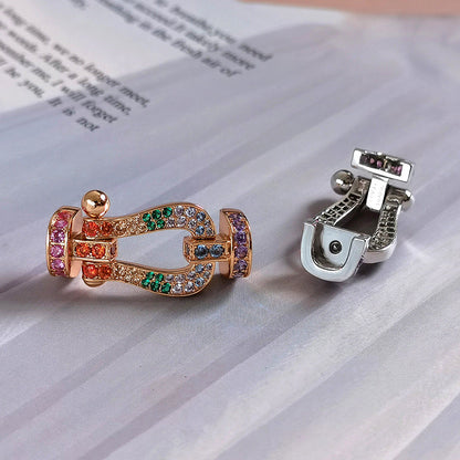 [Kincade Jewelery]FORC LARGE HORSESHOE  COLORED DIAMOND BRACELET SILVER