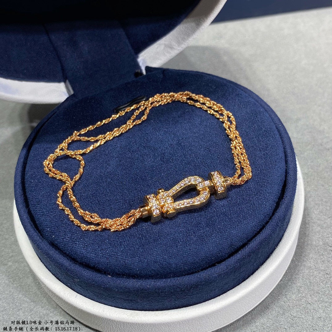 [Kincade Jewelery]FORCE SMALL HORSESHOE  DIAMOND CHAIN ROPE BRACELET