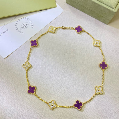 [Kincade Jewelery]Kincade 10 MOTIFS  PURPLE VIOLET DIAMOND NECKLACE