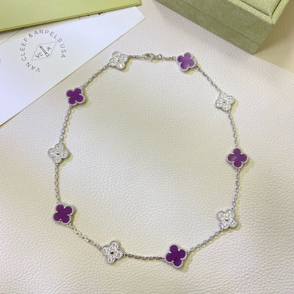 [Kincade Jewelery]Kincade 10 MOTIFS  PURPLE VIOLET DIAMOND NECKLACE