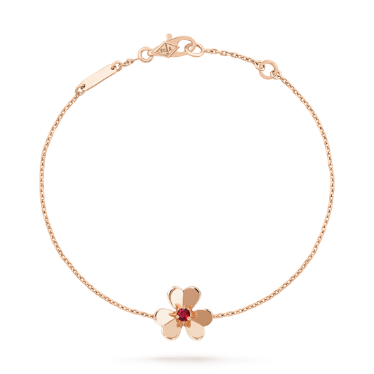 [Kincade Jewelery]FRIVOLE GOLD FLOWER PINK MALACHITE BRACELET