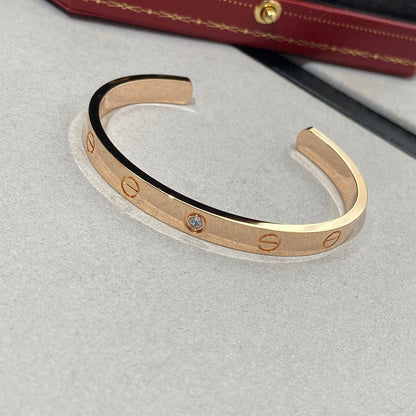 [Kincade Jewelery]LOVE BRACELET 6.1MM 1 DIAMOND OPEN CUFF