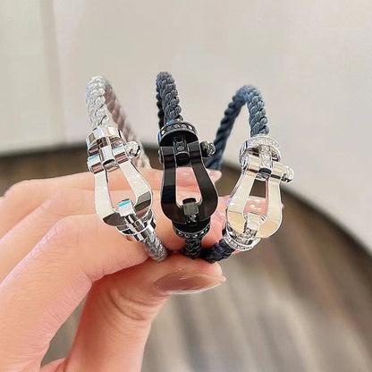 [Kincade Jewelery]FORCE LARGE HORSESHOE HALF DIAMOND BRACELET SILVER