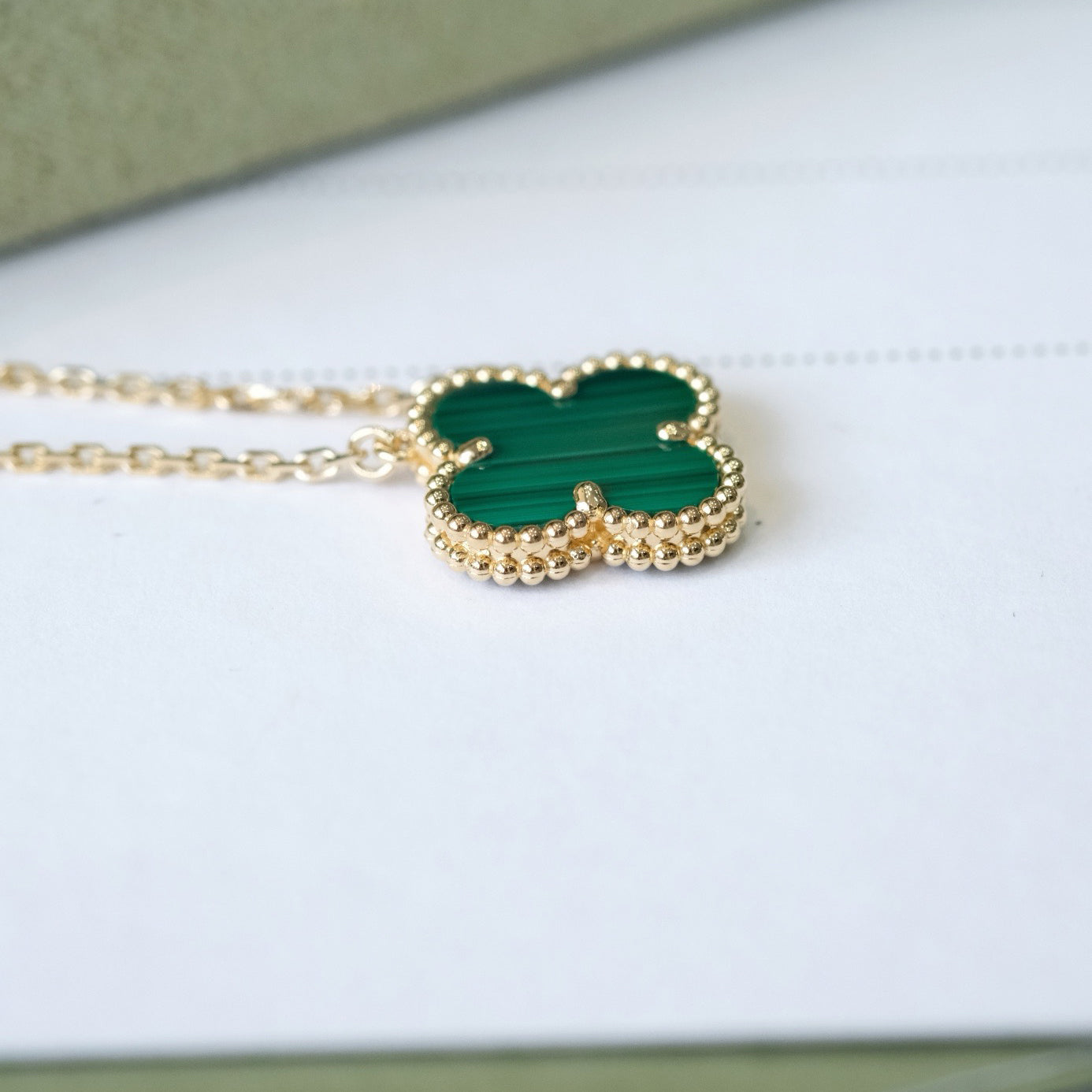 [Kincade Jewelery]Kincade 15MM MALACHITE SINGLE FLOWER  NECKLACE