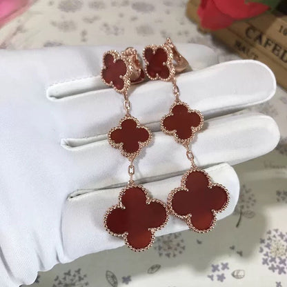 [Kincade Jewelery]Kincade 3 MOTIF CARNELIAN DROP EARRINGS