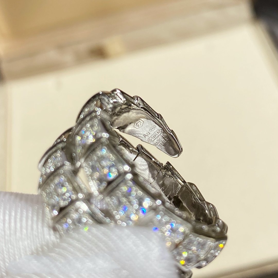 [Kincade Jewelery]SERPENTI DOUBLE RING SILVER DIAMOND PAVED