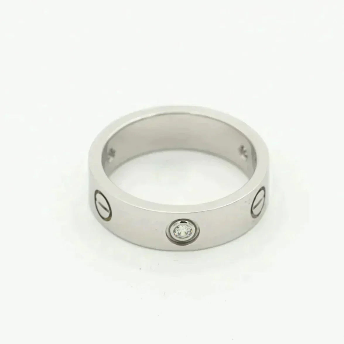 [Kincade Jewelery]LOVE RING 5.5MM 3 DIAMONDS SILVER