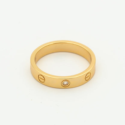 [Kincade Jewelery]LOVE RING 4MM 1 DIAMOND PINK GOLD