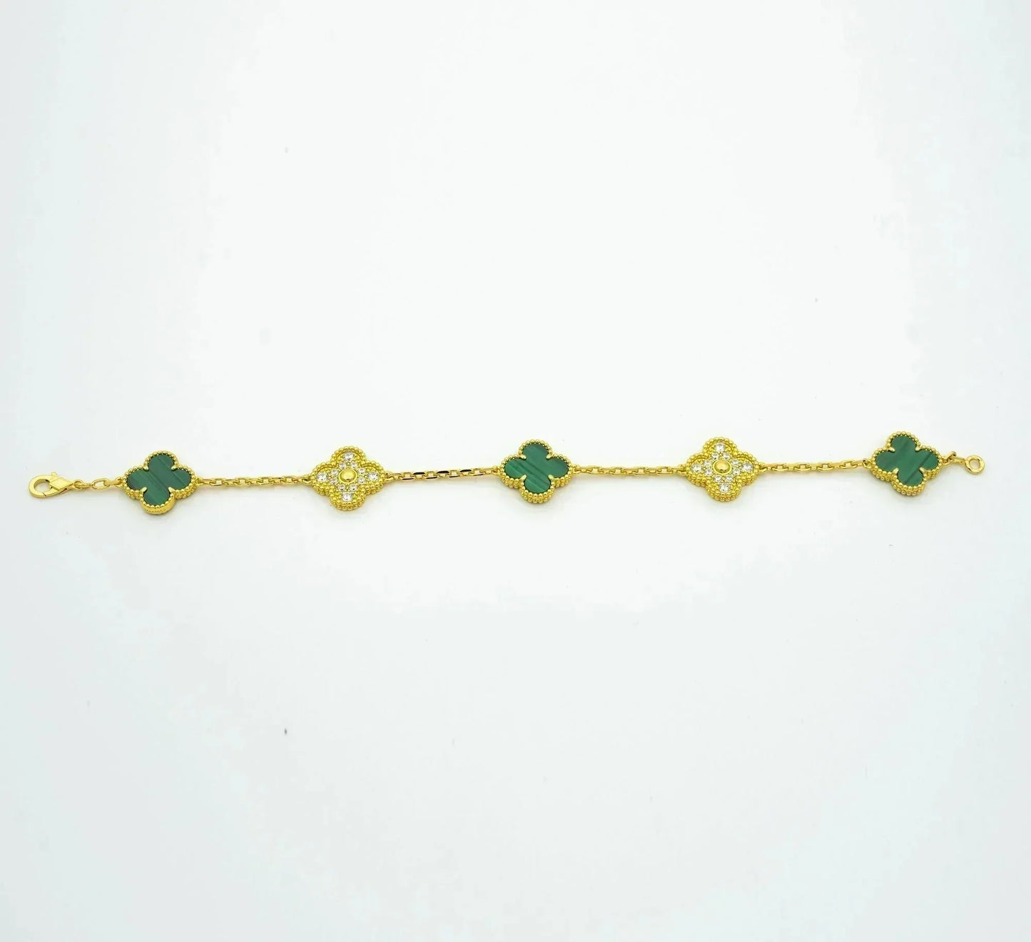 [Kincade Jewelery]Kincade  5 MOTIF MALACHITE DIAMOND BRACELET