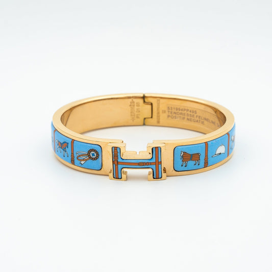 [Kincade Jewelery]H PINK GOLD BRACELET BLUE CERAMIC