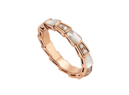 [Kincade Jewelery]SERPENTI RING PINK GOLD DIAMOND MOP 3MM