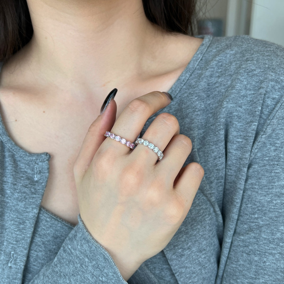 [Kincade Jewelery]Eternity Round Cut Tennis Ring