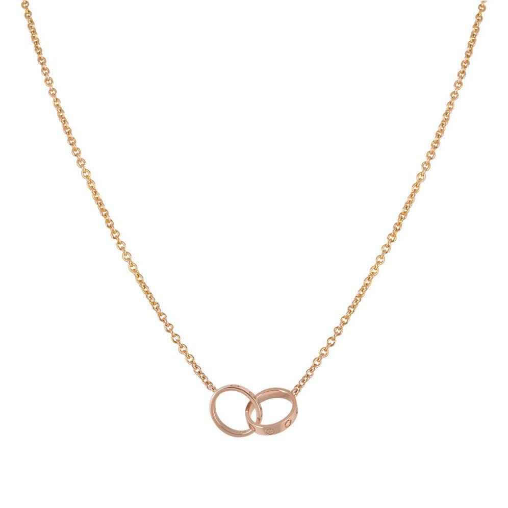 [Kincade Jewelery]LOVE NECKLACE DOUBLE RING PINK GOLD