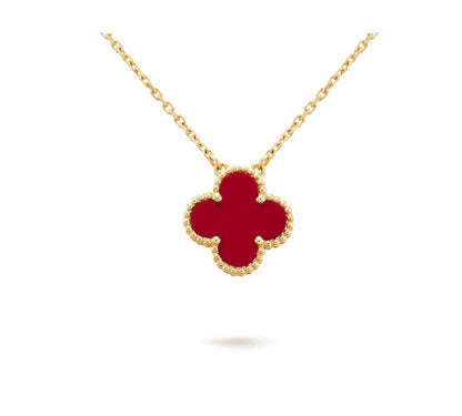 [Kincade Jewelery]Kincade 15MM CARNELIAN SINGLE FLOWER NECKLACE