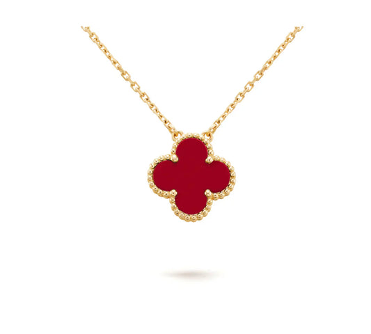 [Kincade Jewelery]Kincade 15MM CARNELIAN SINGLE FLOWER NECKLACE