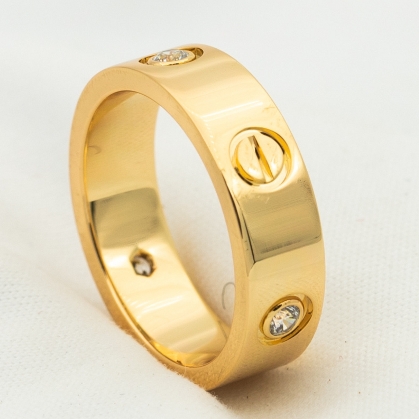 [Kincade Jewelery]LOVE RING 5.5MM 3 DIAMONDS PINK GOLD