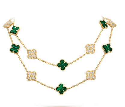 [Kincade Jewelery]Kincade 20 MOTIFS MALACHITE DIAMOND NECKLACE