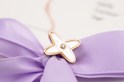 [Kincade Jewelery]JEUX DE WHITE MOP ROSE GOLD DIAMOND EARRINGS