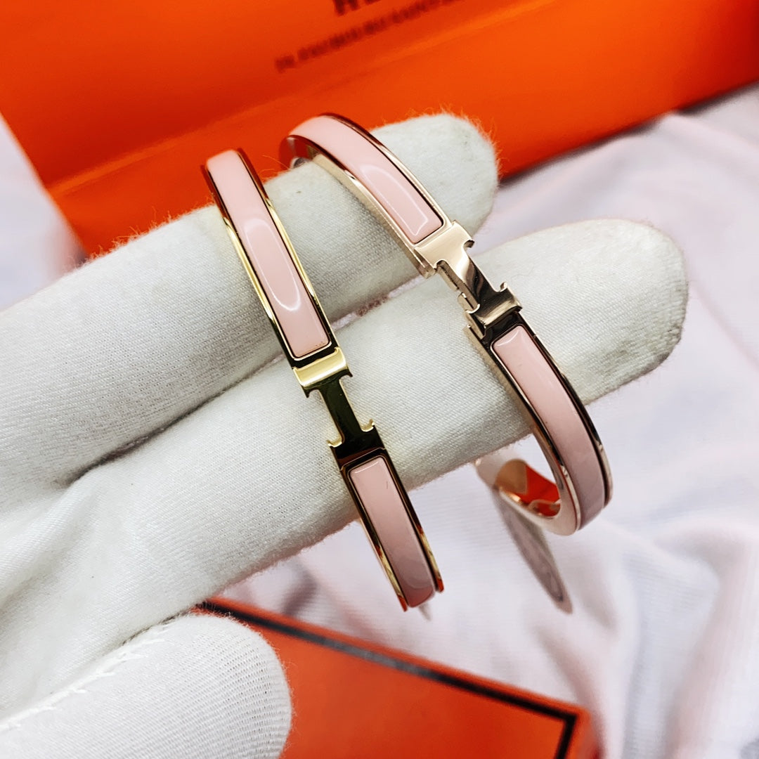 [Kincade Jewelery]CLASSIC HM CLIC  PINK 8MM ENAMEL BRACELET