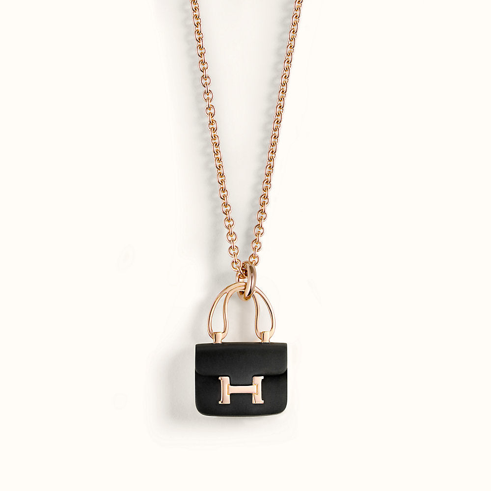 [Kincade Jewelery]CONSTANCE BLACK PEDANT PINK GOLD NECKLACE