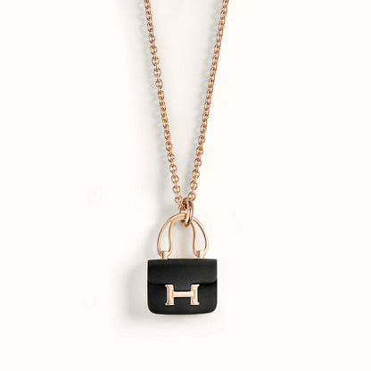 [Kincade Jewelery]CONSTANCE BLACK PEDANT PINK GOLD NECKLACE