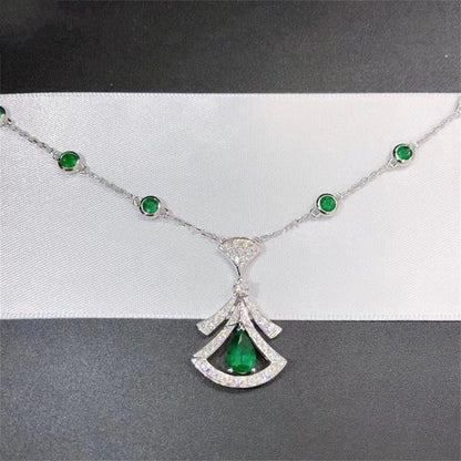 [Kincade Jewelery]DREAM NECKLACE MALACHITE DIAMOND SILVER