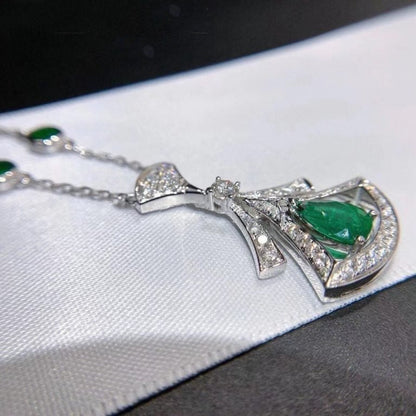 [Kincade Jewelery]DREAM NECKLACE MALACHITE DIAMOND SILVER