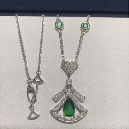 [Kincade Jewelery]DREAM NECKLACE MALACHITE DIAMOND SILVER