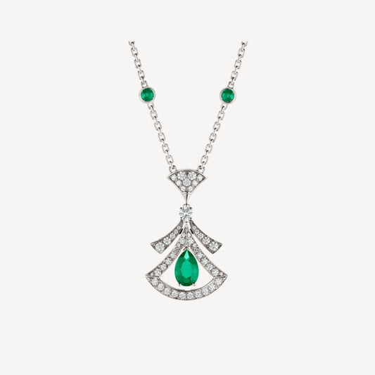 [Kincade Jewelery]DREAM NECKLACE MALACHITE DIAMOND SILVER