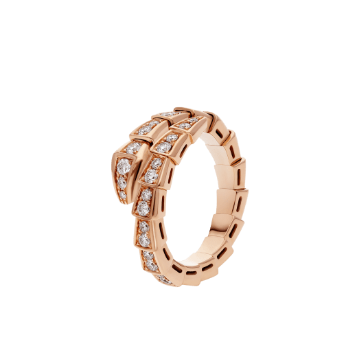 [Kincade Jewelery]SERPENTI RING PINK GOLD DIAMOND PAVED 4MM