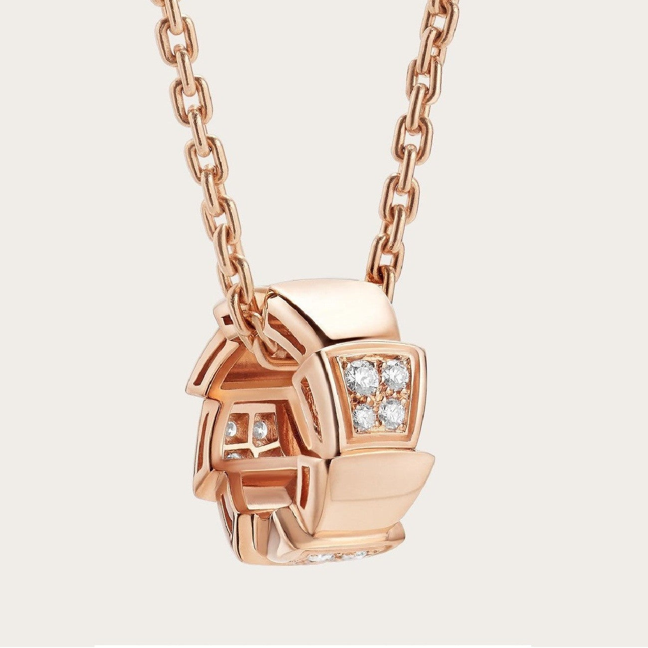 [Kincade Jewelery]SERPENTI PEDANT DIAMOND PINK GOLD NECKLACE