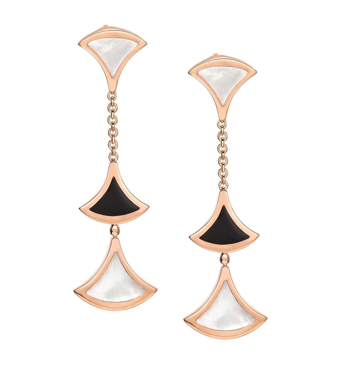 [Kincade Jewelery]DREAM EARRINGS 3 MOTIFS ONYX MOP PINK GOLD