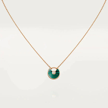 [Kincade Jewelery]AMULETTE ROSE GOLD MALACHITE NECKLACE