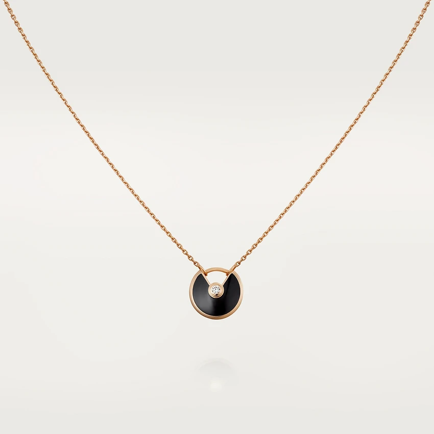 [Kincade Jewelery]AMULETTE ROSE GOLD ONYX NECKLACE
