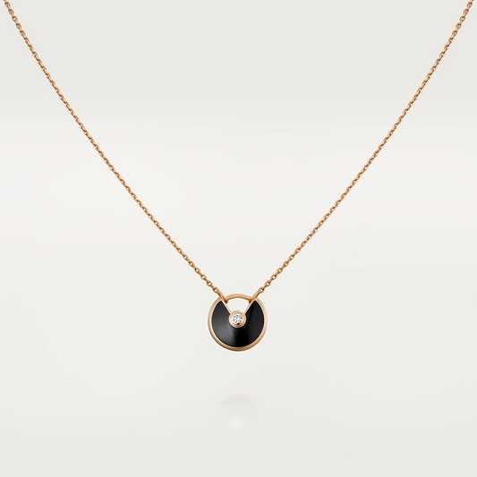 [Kincade Jewelery]AMULETTE ROSE GOLD ONYX NECKLACE